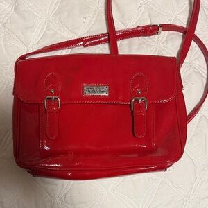 Kenneth Cole Reaction Red Leather Crossbody Bag